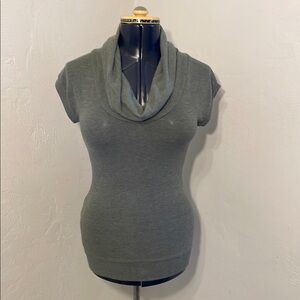 Poof! Green Cowl Neck Sweater with Sleeveless Design